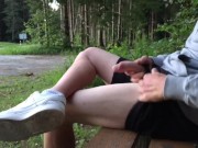 Preview 1 of Risky masturbation on a busy road