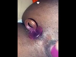 vertical video, girl masturbating, masturbation, double penetration