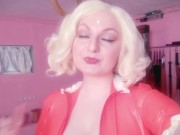 Preview 2 of Selfie video - FemDom POV - Strap-on Fuck - Rude Dirty Talk from Latex Rubber Hot Blonde Mistress