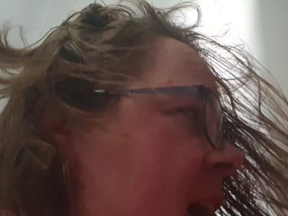 Shava wearing pants with a zippered crotch rides cowgirl_to intense orgasms