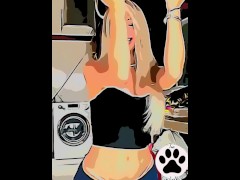 Cartoon character dancing sensually to the sound of Brazilian funk
