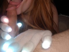 Raver Girl on Molly at Music Festival Gives Topless Lightshow and Blowjob