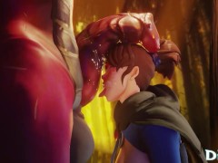 DOTA 2 - Marci Worshipping Dragon Knight's huge dragon cock