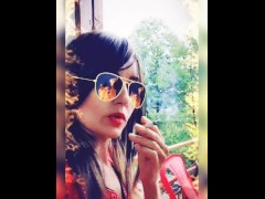 Randi Smoking Cigarette - Snapchat