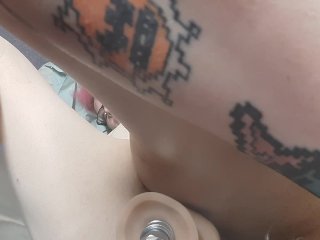 fuck machine, squirt, tattooed women, solo female