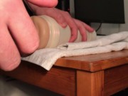 Preview 2 of Hot Guy Moaning And Fucks Fleshlight Until Cumshot - Solo Male Masturbate
