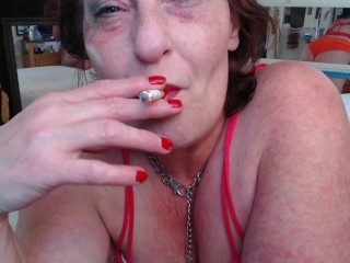 815 Smoking and teasing from sexalicious DawnSkye, redheaded American