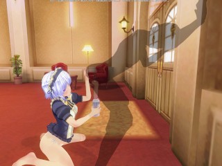 3D ХЕНТАЙ Горничная с большой жопой дрочит твой член вибратором