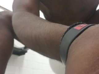 Stroking At The Courthouse Bathroom, Surprise At The End ( Went to Court For Public Indecency)