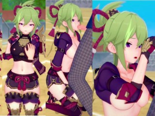 [无尽游戏 Koikatsu ！ ] 与 Genshin Impact 发生性关系 大山雀 Kuki Shinobu。 3DCG 色情动漫视频。
