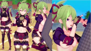 The Video Is A Hentai Game Featuring Koikatsu Genshin Kuki Shinobu And It Features Big Breasts In 3D