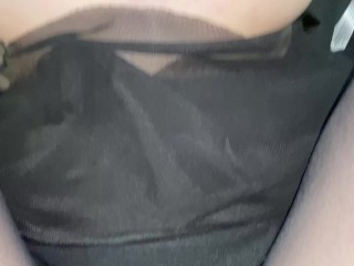 RIPPED PANTYHOSE AND CUM ON TITS PART 2