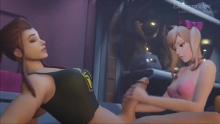 D.Va Giving Futa Brigitte um trabalho manual