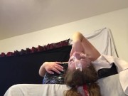 Preview 5 of Sloppysuzzys messy throat fuck upside down