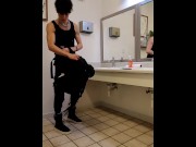 Preview 1 of Jock strokes butt naked in school gym bathroom POV