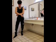 Preview 3 of Jock strokes butt naked in school gym bathroom POV