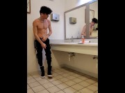 Preview 5 of Jock strokes butt naked in school gym bathroom POV