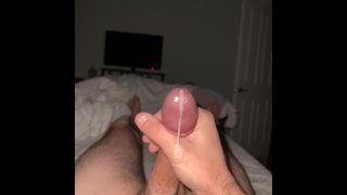 Jerking this big cock till I cum on myself