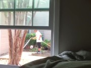 Preview 1 of Jerking off in front of window while neighbor is outside pt 3