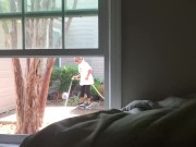 Preview 2 of Jerking off in front of window while neighbor is outside pt 3