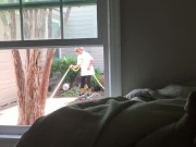 Preview 4 of Jerking off in front of window while neighbor is outside pt 3