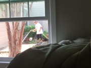 Preview 5 of Jerking off in front of window while neighbor is outside pt 3