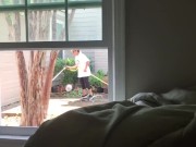 Preview 6 of Jerking off in front of window while neighbor is outside pt 3