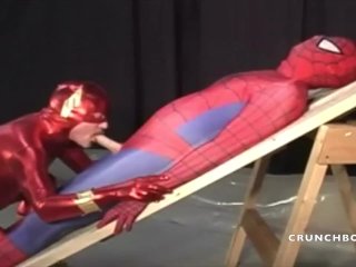 mastruabtion and handjob sessipj with super heros etish outdits