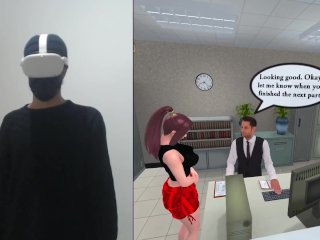gameplay, brunette, office, solo male