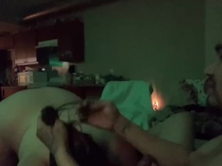 Woke to my wife sloppy throating my dick 