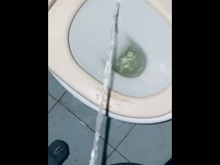 Mijando Em Um Banheiro Sujo