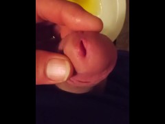 Peeing A Trickle in My Yellow Filled Toilet 