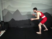 Preview 2 of "Wrestling with Calvin" (Narrated true sex story while jerking off in singlet)