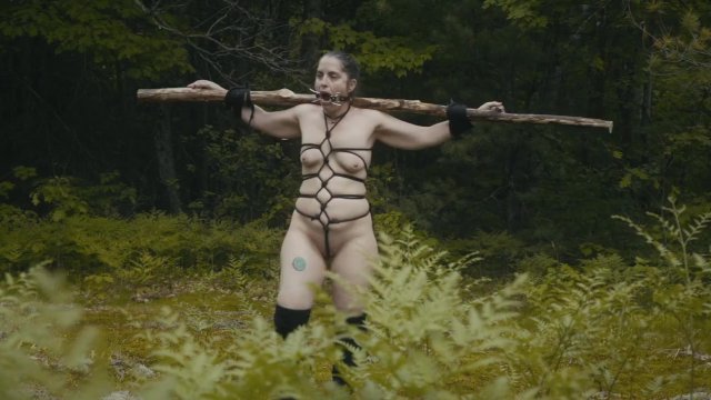 Watch Bondage Video:BDSM Humilation Slave Training - Shock Collar, Carrying Wood, Exercises, Sucking Dick While Pissing