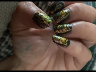 Gold and Black Manicure