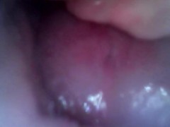 Endoscope inside pussy - Close up fucking with creampie