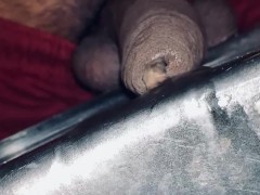 Pissing into the room sink 