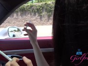 Preview 1 of Enjoy a cute POV date with amateur hottie Corra Cox as she gets frisky with a sexy car blowjob