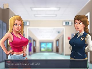 hot brunette, big boobs, visual novel, blonde big tits