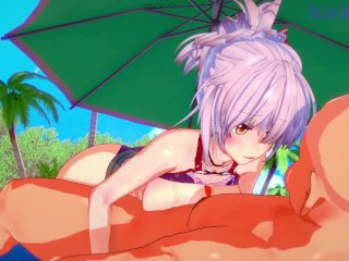 Matsuri_Kazamaki and An Old Man Have Intense Sex on the Beach. - Ayakashi Triangle_Hentai