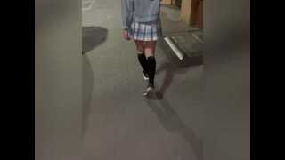 Schoolgirl Blowjob Has Real Sex Outside And Fisting Conversations At Home