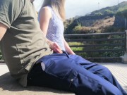 Preview 1 of Very risky public blowjob with a huge cumshot
