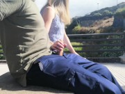 Preview 4 of Very risky public blowjob with a huge cumshot