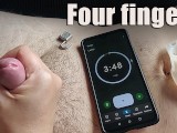 Four fingers, four minutes for cuck to cum