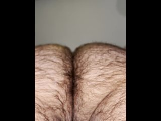 Hairy Anal Play with Prostate Massager