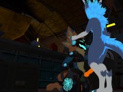 Preview 2 of Protogen Furry gets back blown out over counter