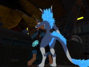 Preview 5 of Protogen Furry gets back blown out over counter