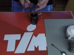Creamy Coffee- Drinks Coffee With Cum (English Subtitles)