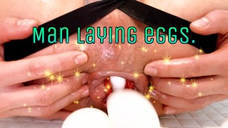 Eggs are put in and out of the prolapsed anus.