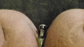 Think Male Clenches His Plugged Hairy Asshole